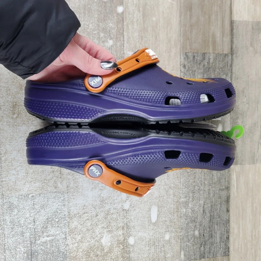 Crocs NBA Phoenix Suns Classic Womens Clogs Sz 9 Purple Rubber Slingback